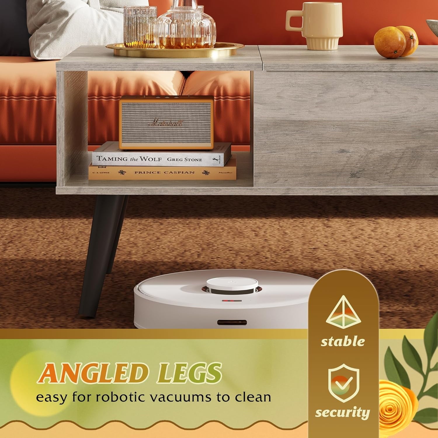 GALAXHERO Lift Top Coffee Table with Storage Small Living Room Table with Storage Shelf & Hidden Compartment