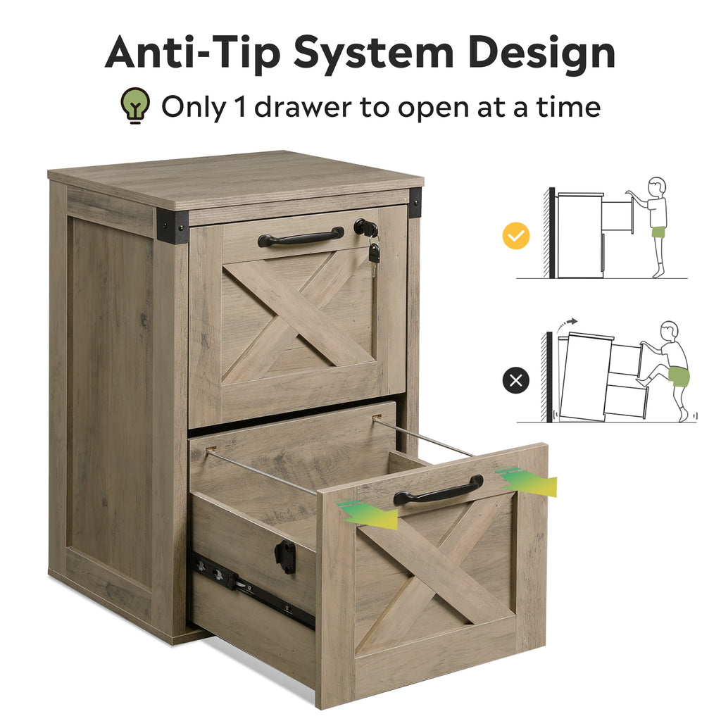 GALAXHERO 2 Drawer File Cabinet with Lock and Key, Wood Filing Cabinet for Home Office, File Cabinet Organizer, FSC-Certified Office Storage Cabinet