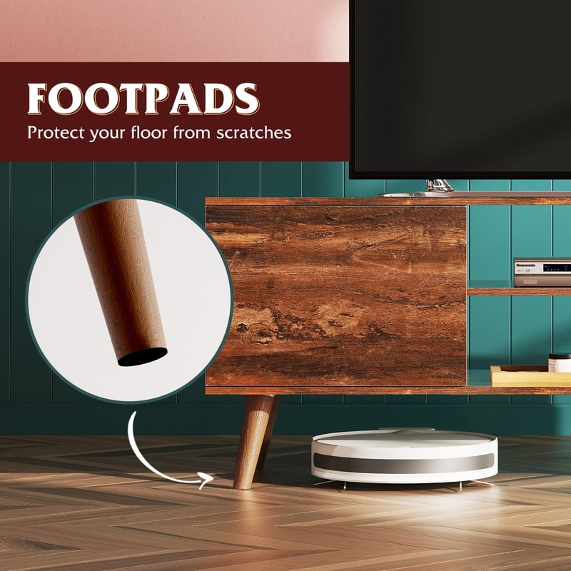 GALAXHERO TV Stand for 55 60 inch TV Rustic Entertainment Center with Storage Cabinets TV Console for Living Room, Long TV Cabinet