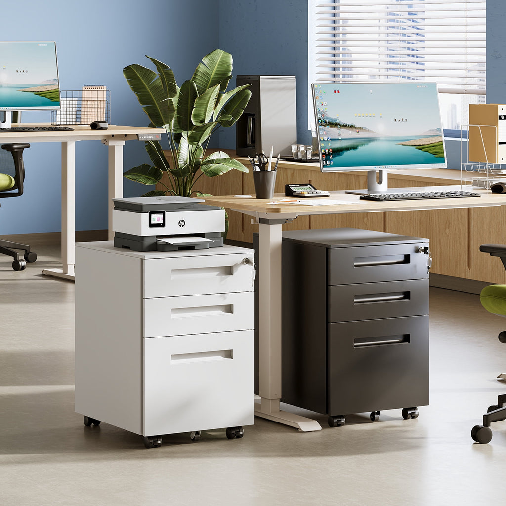 GALAXHERO 3-Drawer Mobile File Cabinet (Under Office Desk), Assembled Except Casters, Fits Letter/Standard Sizes
