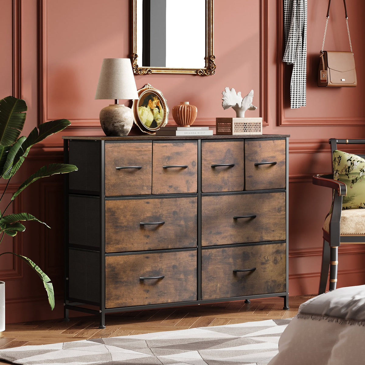 GALAXHERO 8 Drawers Dresser for Bedroom, Wide Fabric Storage Chest Drawers for Closet, Entryway
