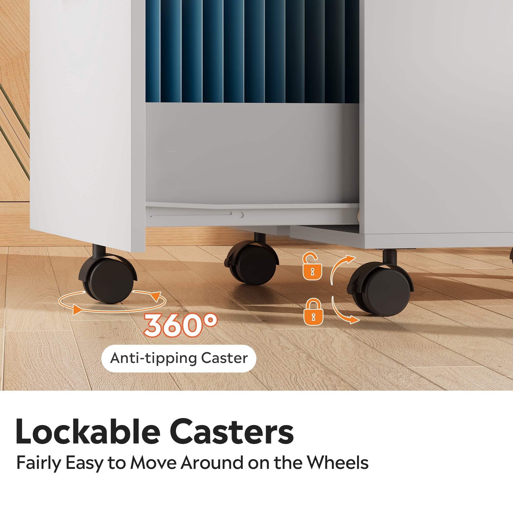 GALAXHERO 2 Drawer Filing Cabinet with Lock, Wooden Printer Stand with Storage for Home Office, Mobile Locking File Cabinet Fits Letter/A4 Hanging Files