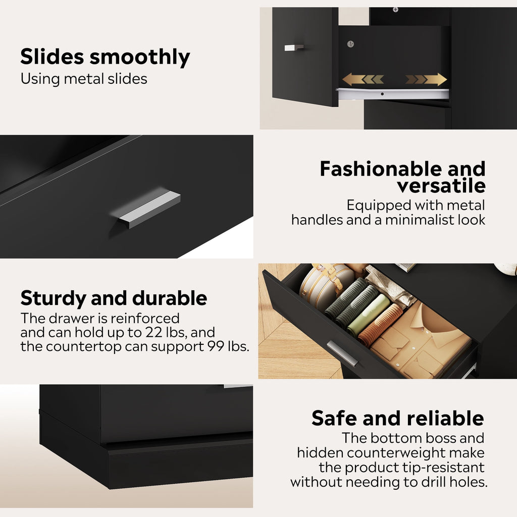 GALAXHERO 5 Drawers Dresser, Chest of Drawers for Bedroom, Tall Wood Storage Cabinet with Metal Handle for Living Room, Closet, Hallway