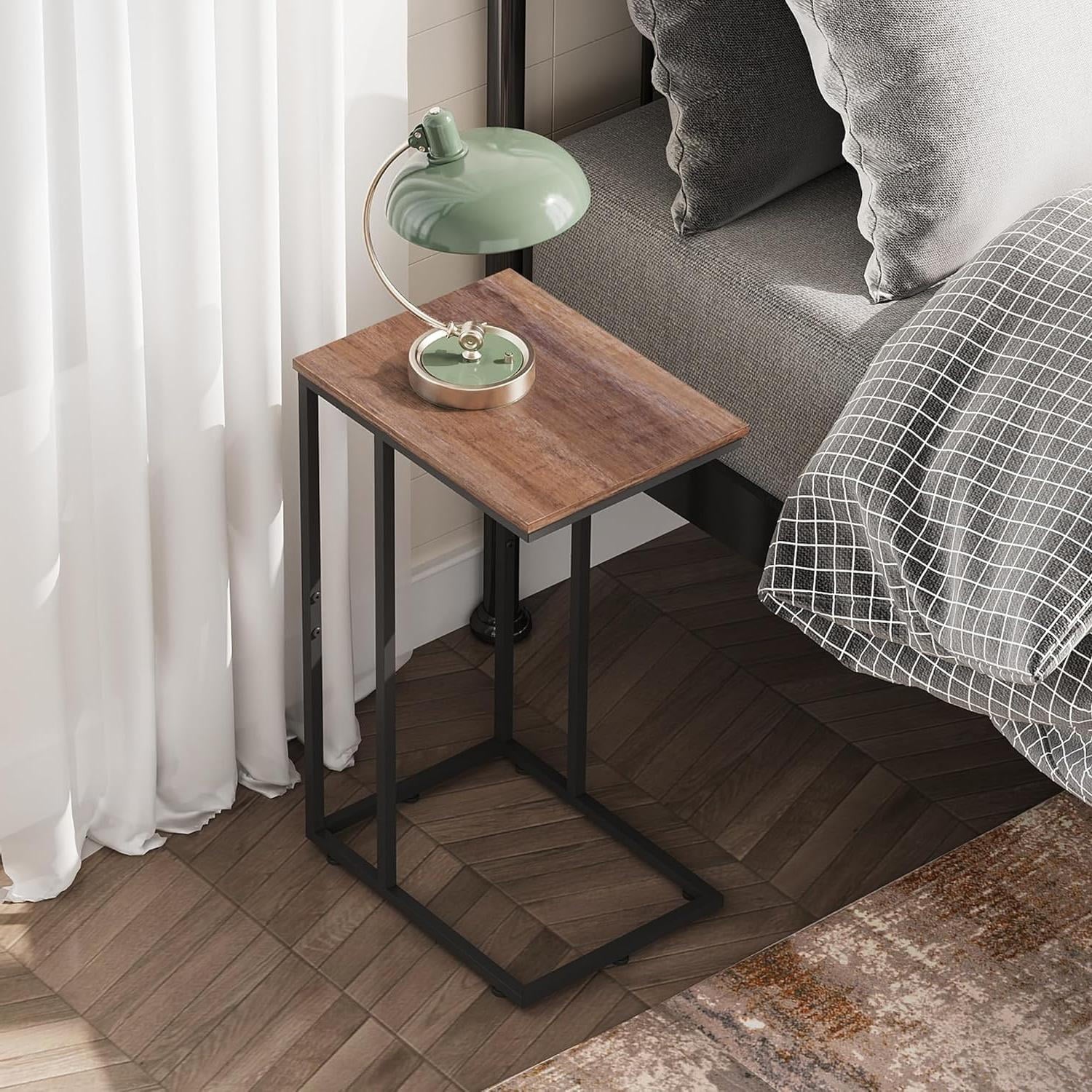 GALAXHERO C-Shaped End Table Small Side Table for Couch Sofa C Table for Living Room, Bedroom