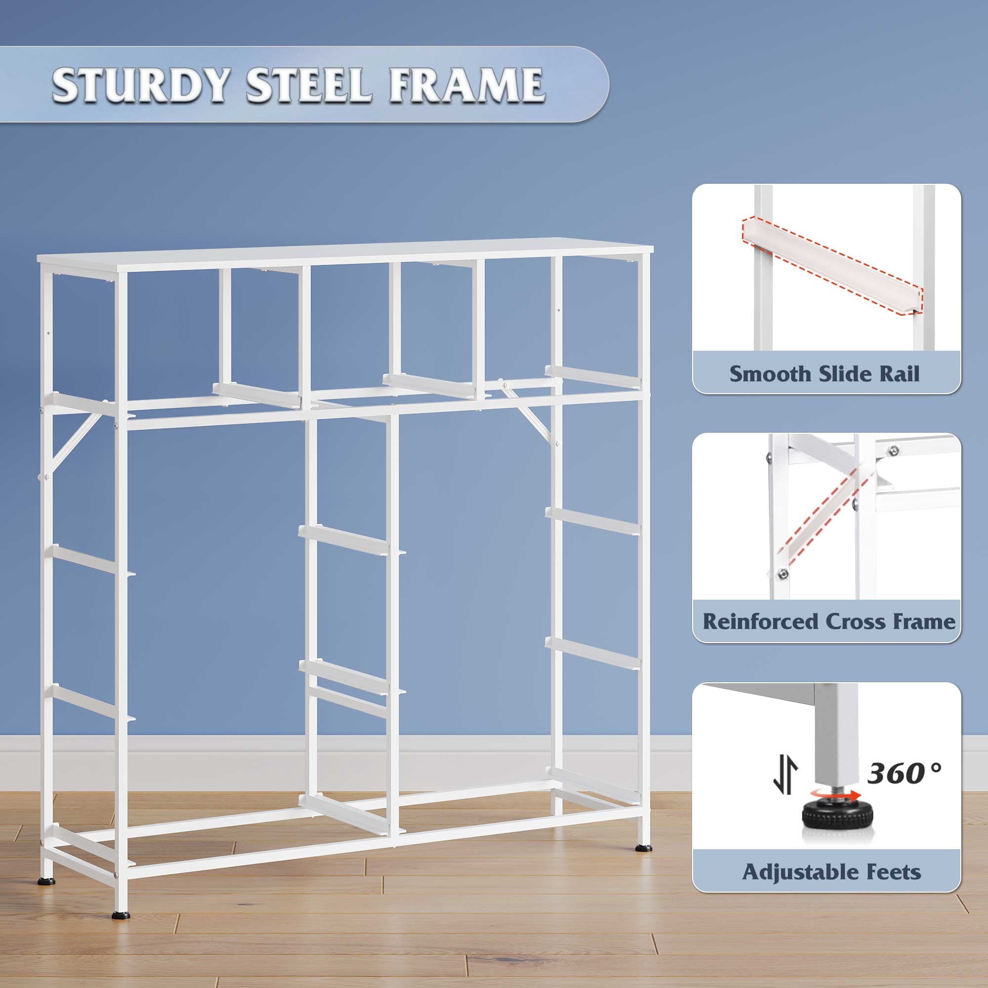 GALAXHERO 9-Drawer Fabric Dresser, Tall Storage Tower for Bedroom, Hallway, Entryway, Closet, Chest Organizer Unit with Fabric Bins, Steel Frame, Wood Top, Wood Grain Print