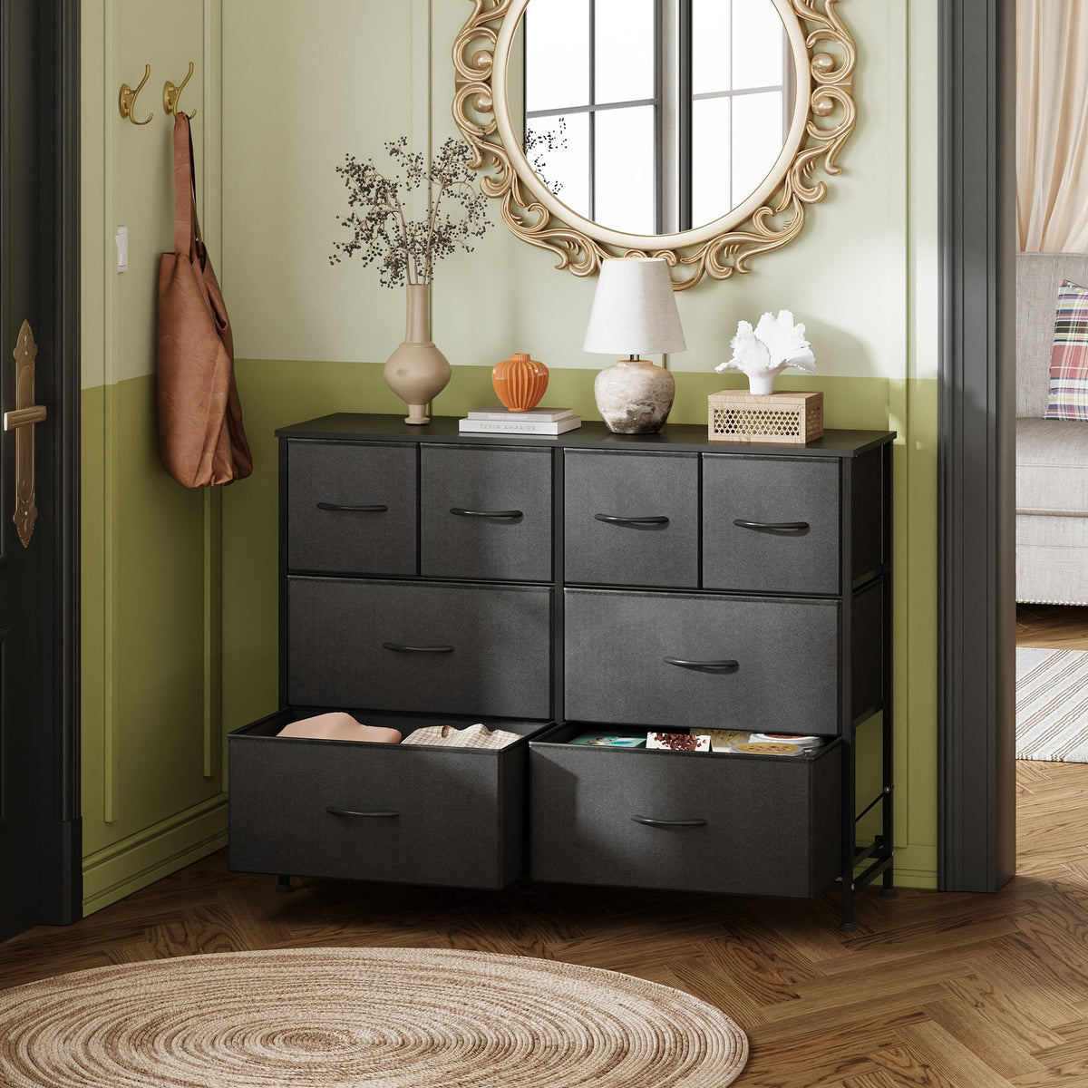 GALAXHERO 8 Drawers Dresser for Bedroom, Wide Fabric Storage Chest Drawers for Closet, Entryway