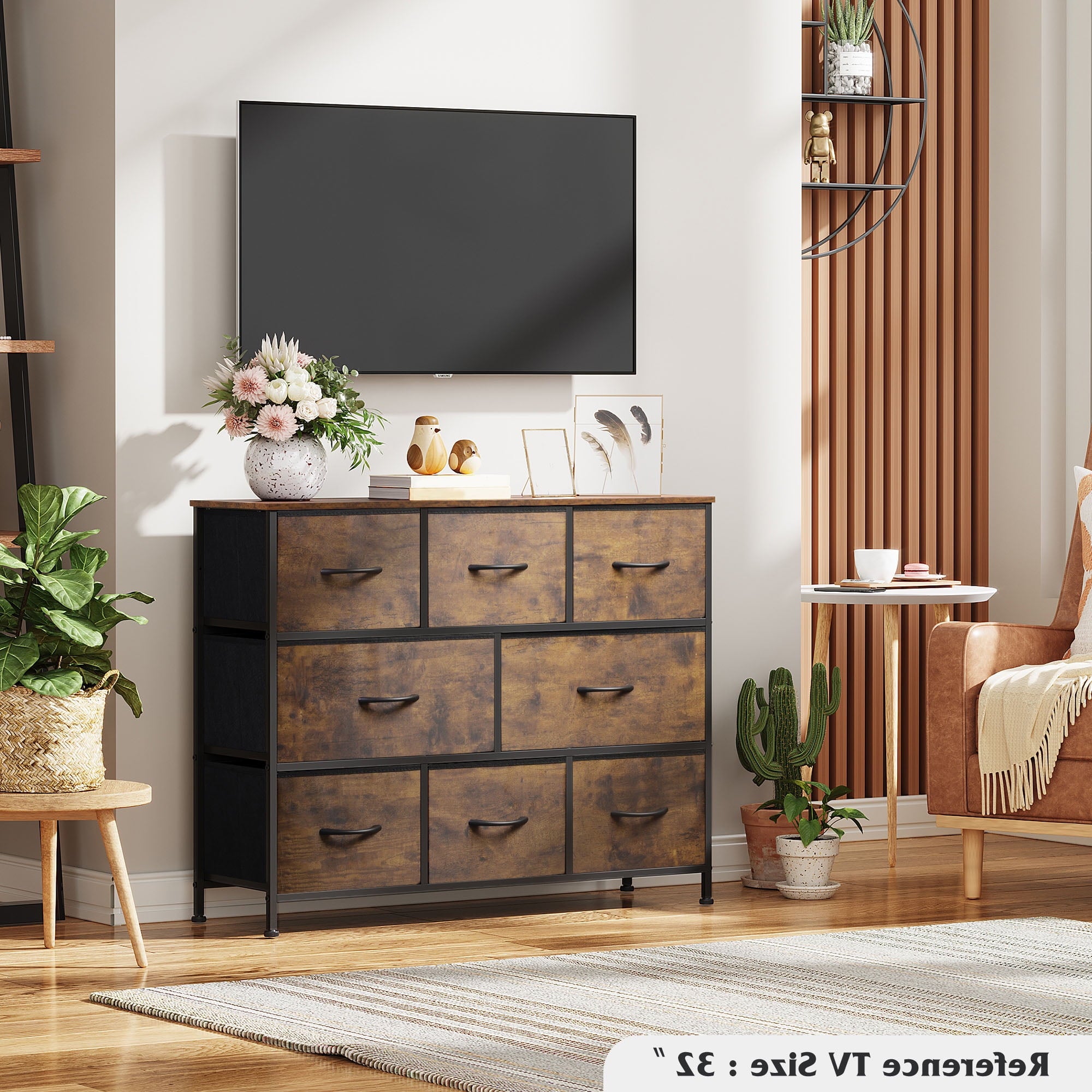 GALAXHERO 8 Drawer Dresser, Fabric Storage Unit for Bedroom, Large Drawer Chest for Entryway & Living Room, 59" x 30" x 16"