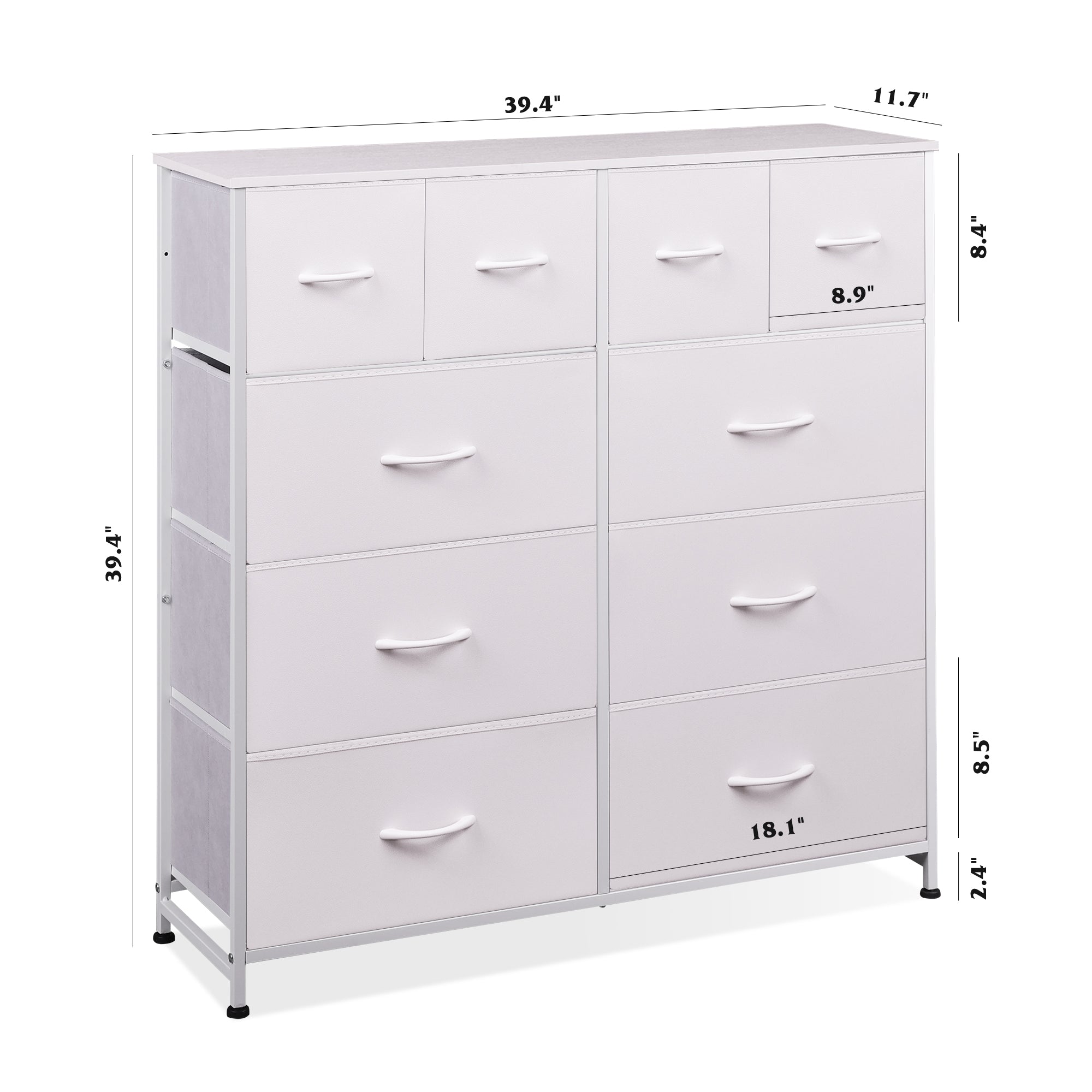 GALAXHERO Dresser for Bedroom with 10 Drawers, Wide Fabric Dresser for Storage and GALAXHERO Organization, Chest of Drawers for Living Room, Hallway, Closet