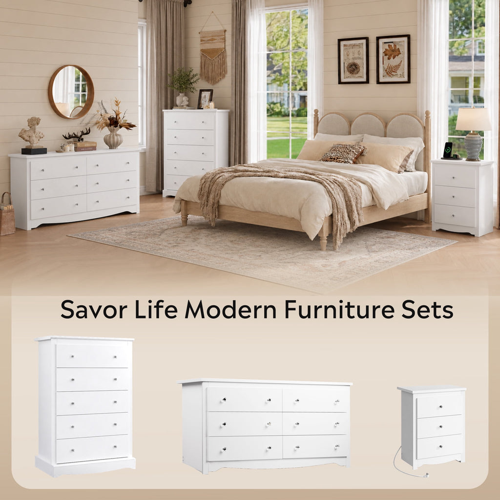 GALAXHERO 5 Drawer Dresser for Bedroom, Retro Wood Chest of Drawers, Tall Dresser with Round Metal Handle for Living Room, Hallway, Closet