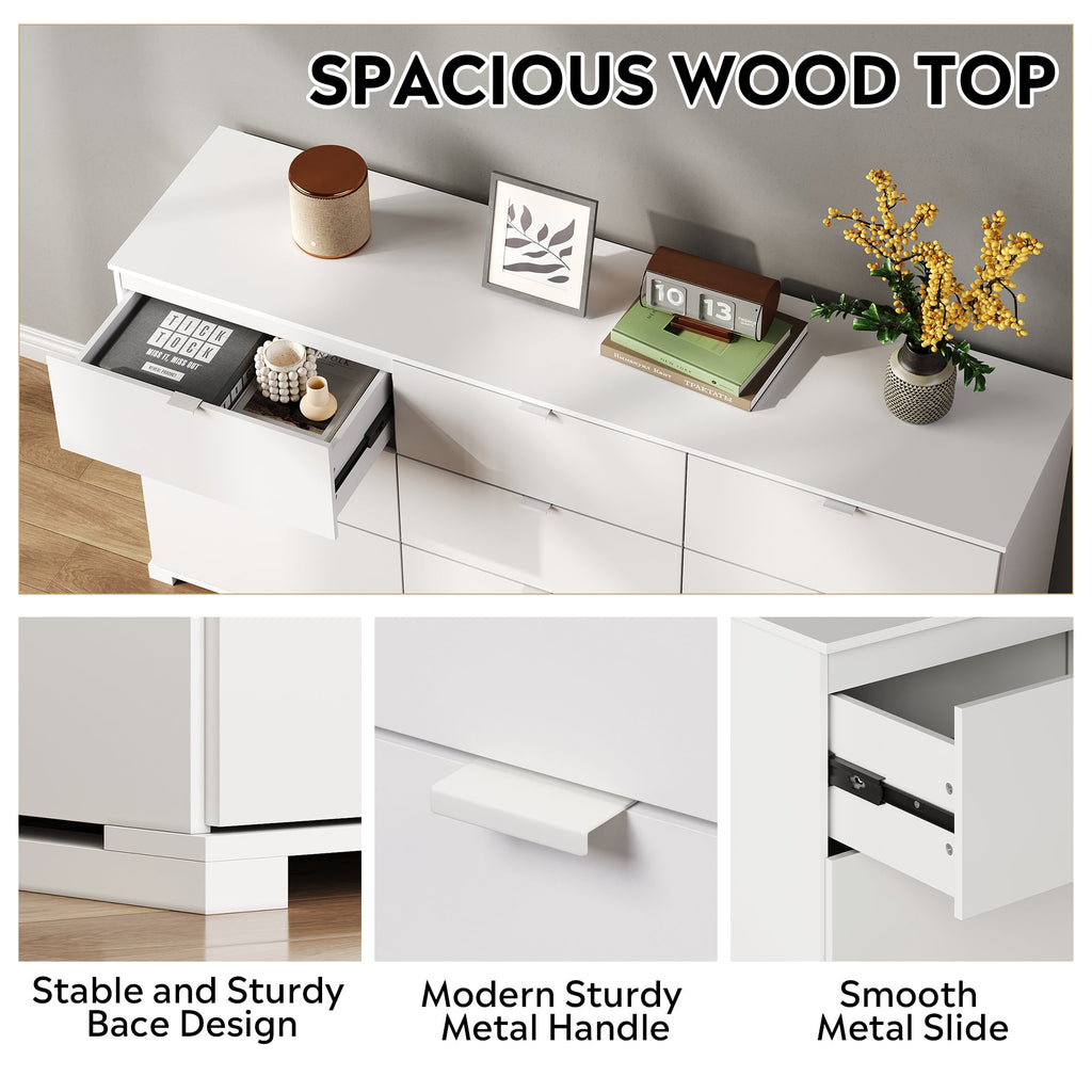 GALAXHERO 9-Drawers Dresser for Bedroom, 63" Wide Modern Dresser for Bedroom, Large Chest of Drawers with Sturdy Metal Handle, Wood Dresser for Living Room, Hallway