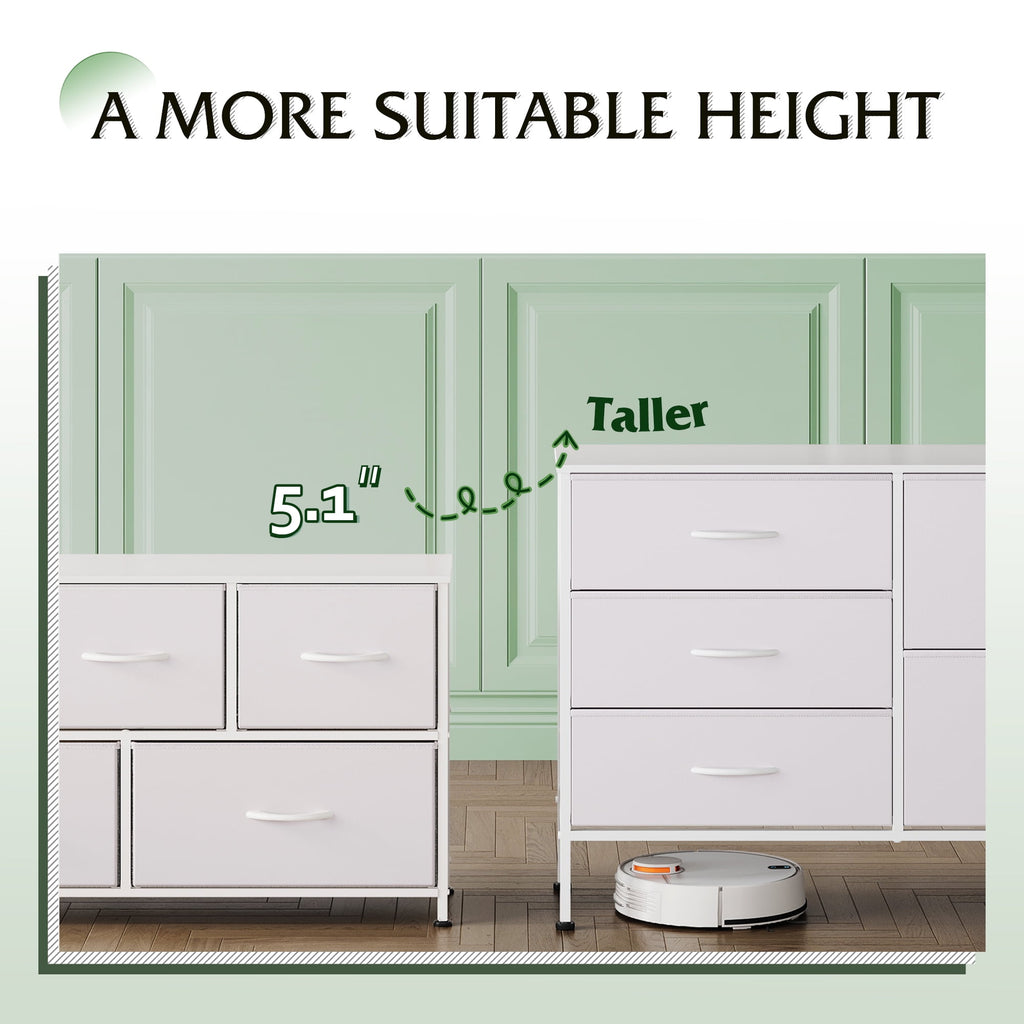 GALAXHERO 5 Drawer Dresser for Bedroom, Wide Chest of Drawers Nightstand Storage Organizers with Wood Top for Living Room, Hallway