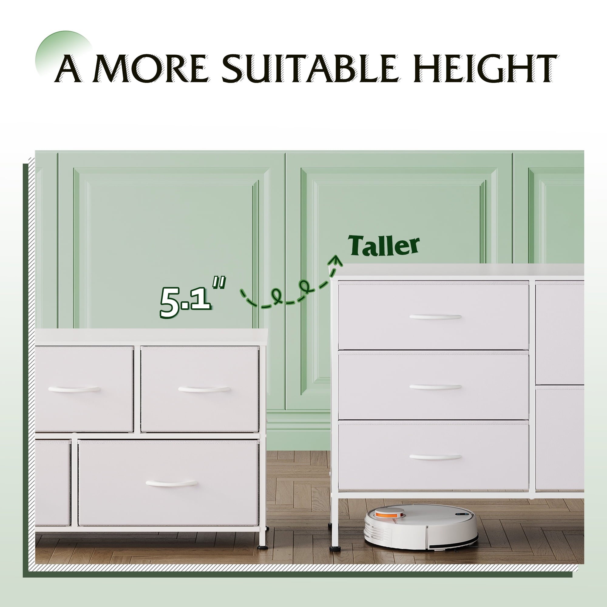 GALAXHERO 5 Drawer Dresser for Bedroom, Wide Chest of Drawers Nightstand Storage Organizers with Wood Top for Living Room, Hallway