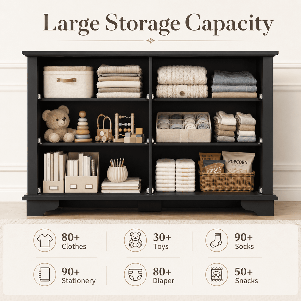 GALAXHERO Farmhouse Wood Dresser for Bedroom, Dresser with 6 Drawers, Chest of Drawers with Roman Metal Handle, TV Stand for 60 inch TV for Living Room, Hallway