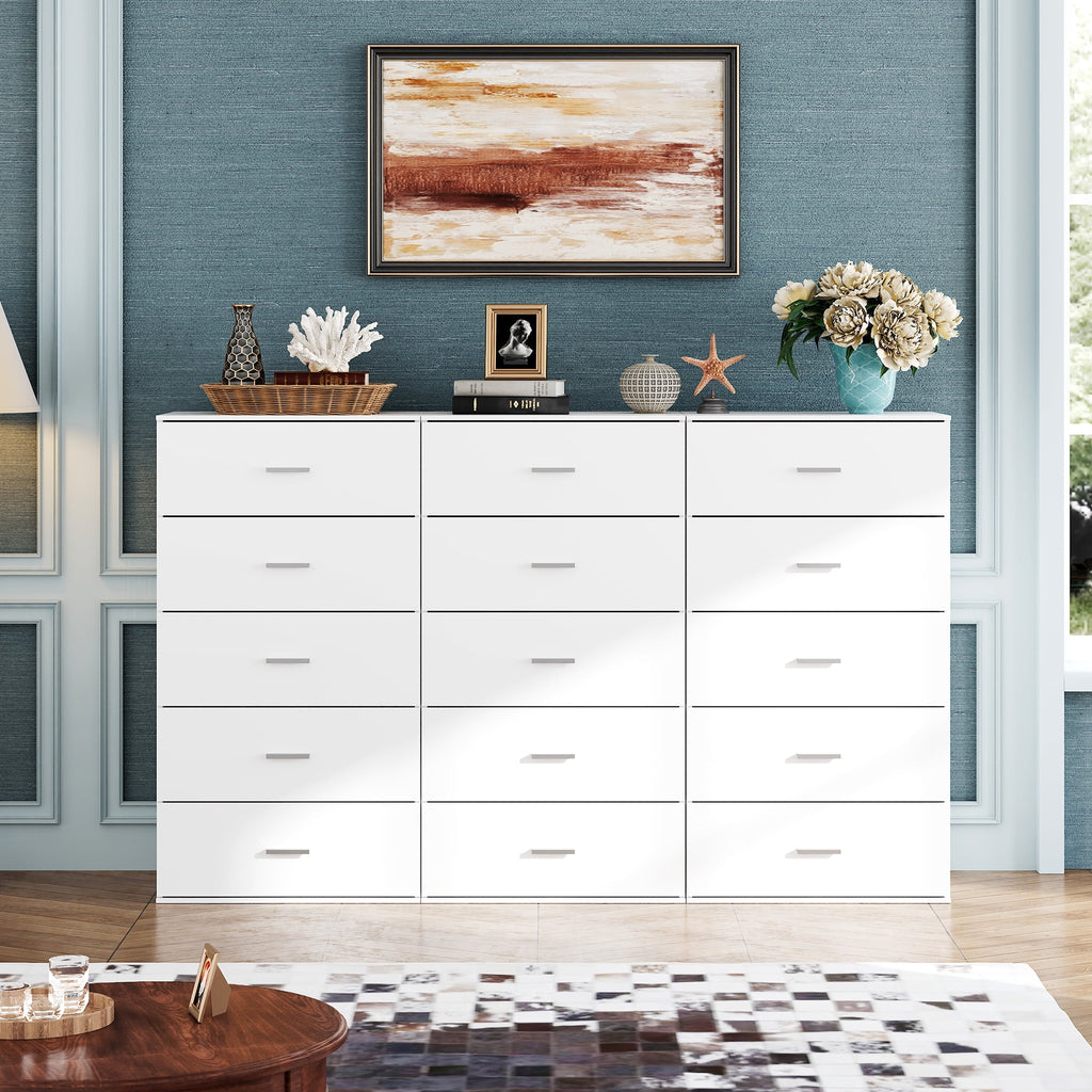 GALAXHERO 5 Drawers Dresser, Chest of Drawers for Bedroom, Tall Wood Storage Cabinet with Metal Handle for Living Room, Closet, Hallway
