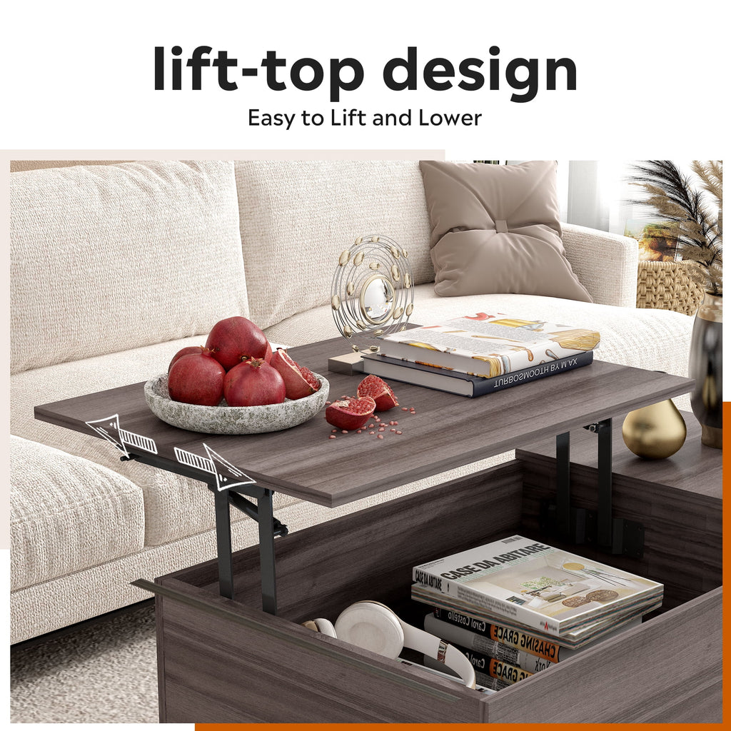 GALAXHERO Coffee Table with Removable Storage Shelves Lift Top Small Coffee Table for Living Room