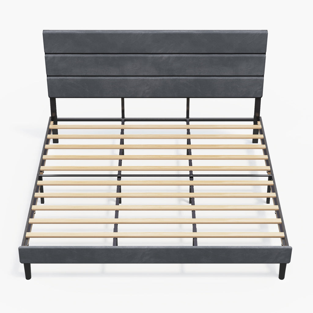 GALAXHERO Upholstered Bed Frame, King Size Bed Frame with Headboard, Platform Bed with Wood Slats, 1500LBS Mattress Foundation, No Box Spring Needed, Easy Assembly, Velvet