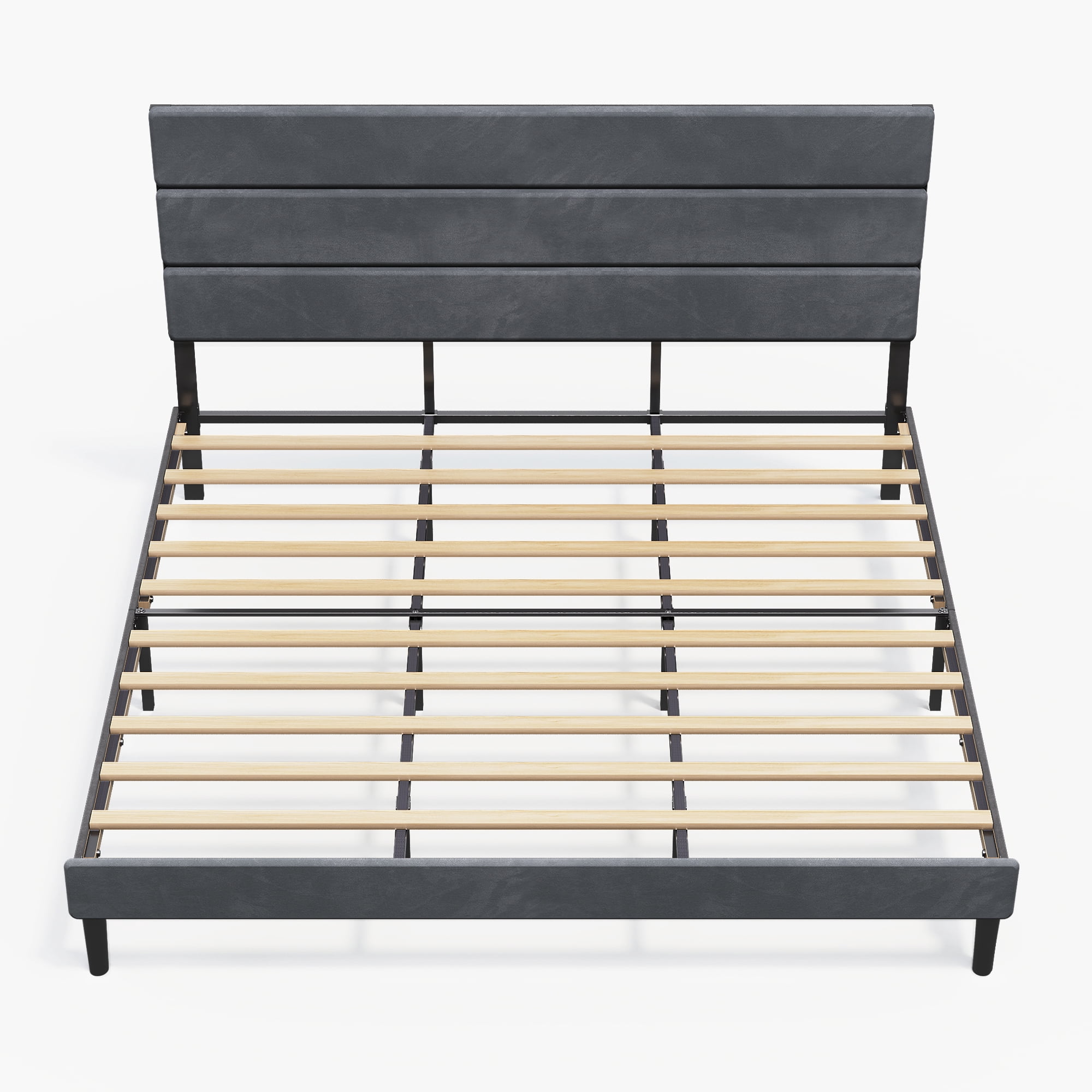 GALAXHERO Upholstered Bed Frame, King Size Bed Frame with Headboard, Platform Bed with Wood Slats, 1500LBS Mattress Foundation, No Box Spring Needed, Easy Assembly, Velvet