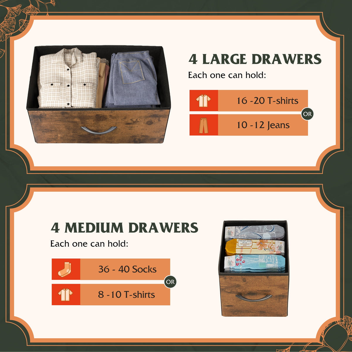 GALAXHERO 8 Drawers Dresser for Bedroom, Wide Fabric Storage Chest Drawers for Closet, Entryway