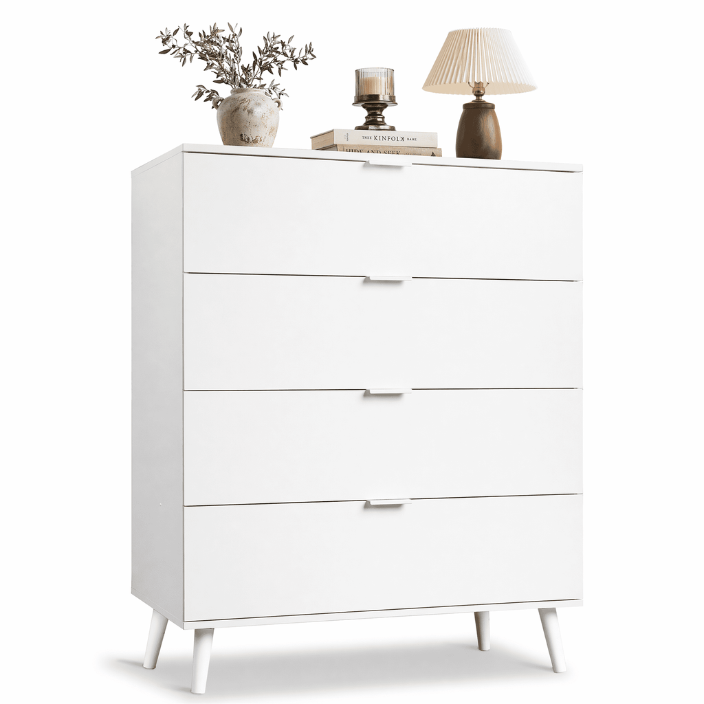 GALAXHERO 4 Drawer Dresser, Modern Chest of Drawers for Bedroom, Tall Wood Storage Organizer for Living Room, Closet, Hallway, Dorm Room