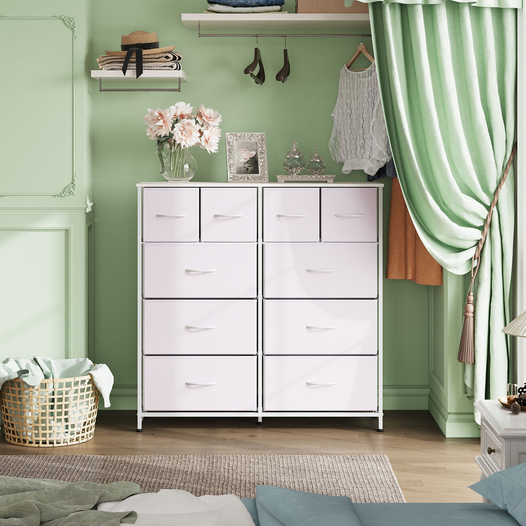 GALAXHERO Dresser for Bedroom with 10 Drawers, Wide Fabric Dresser for Storage and GALAXHERO Organization, Chest of Drawers for Living Room, Hallway, Closet