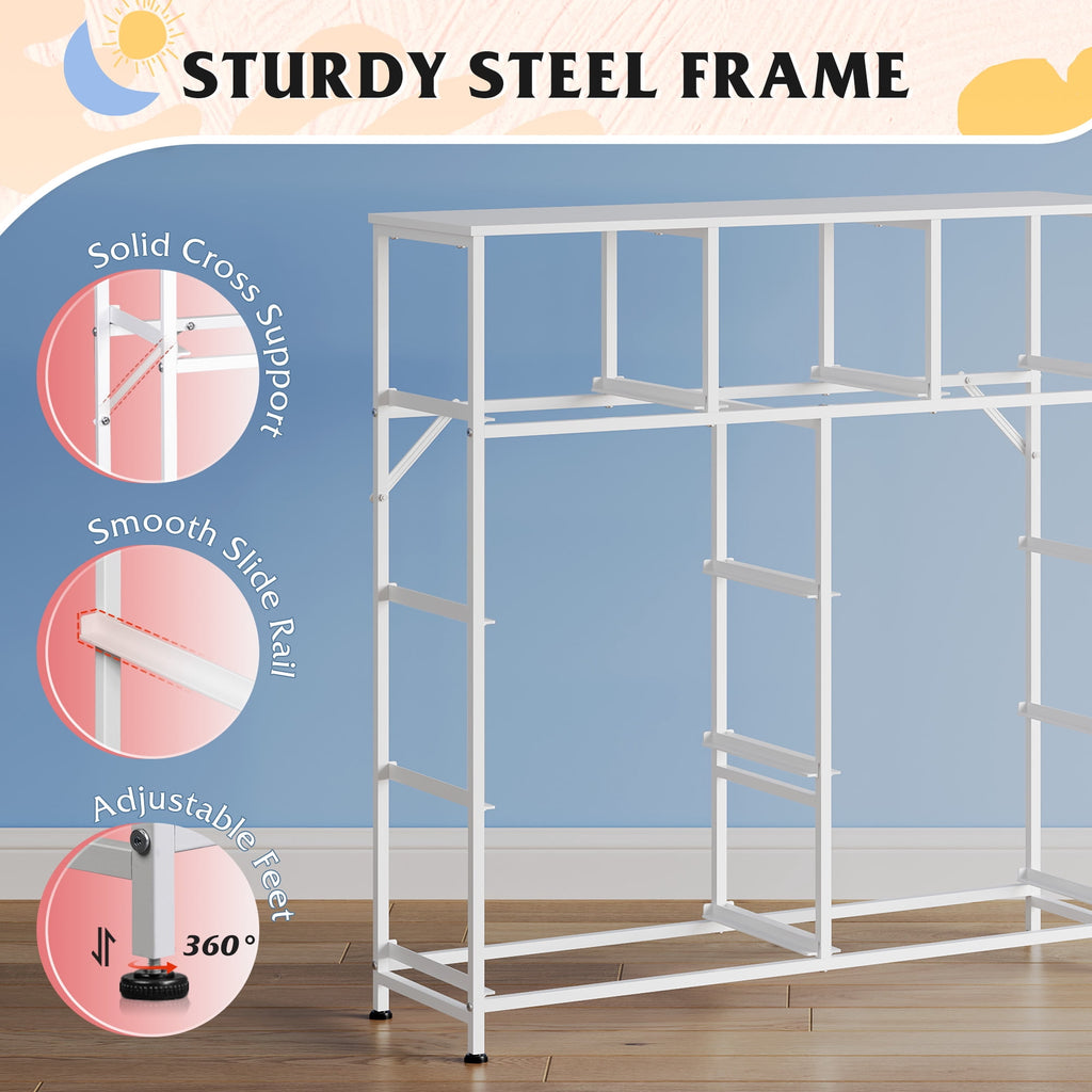 GALAXHERO 9-Drawer Fabric Dresser, Tall Storage Tower for Bedroom, Hallway, Entryway, Closet, Chest Organizer Unit with Fabric Bins, Steel Frame, Wood Top, Easy Pull Handle