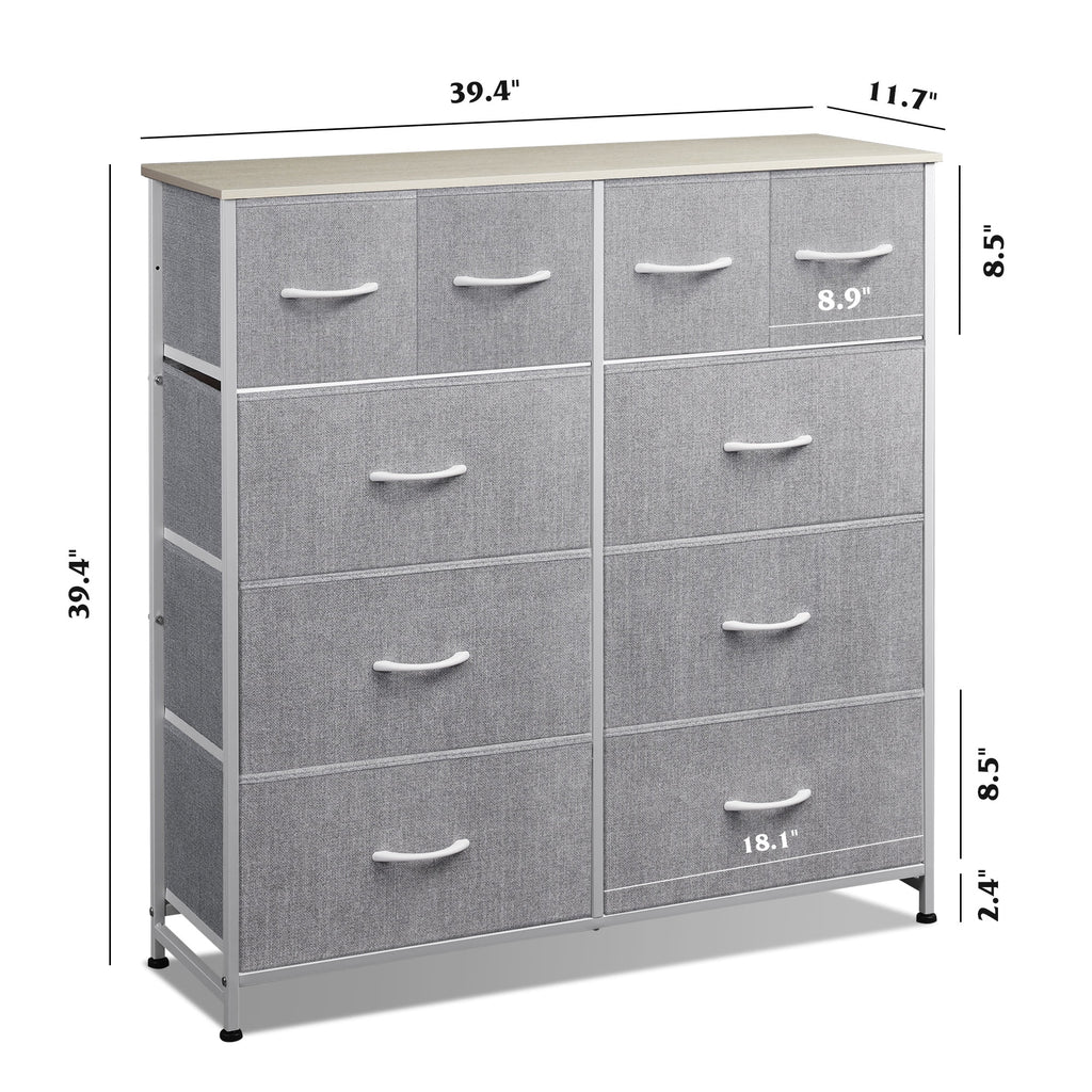 GALAXHERO Dresser for Bedroom with 10 Drawers, Wide Fabric Dresser for Storage and GALAXHERO Organization, Chest of Drawers for Living Room, Hallway, Closet