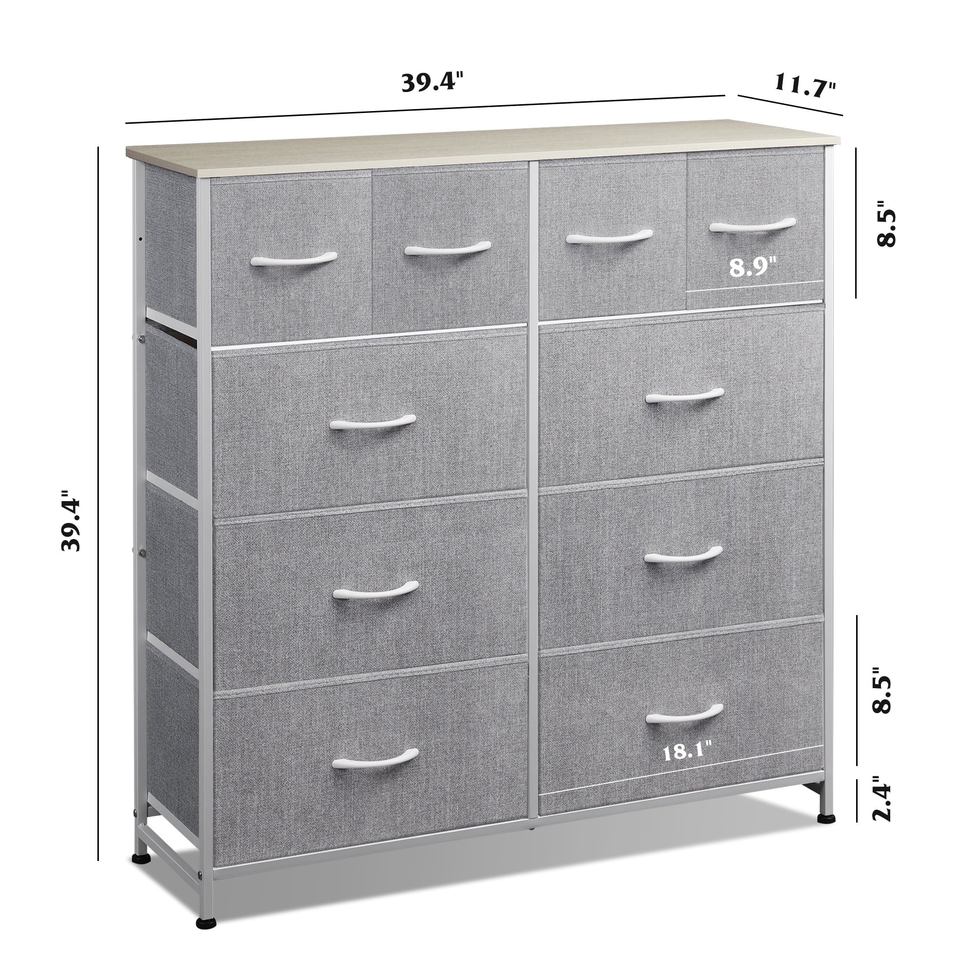 GALAXHERO Dresser for Bedroom with 10 Drawers, Wide Fabric Dresser for Storage and GALAXHERO Organization, Chest of Drawers for Living Room, Hallway, Closet