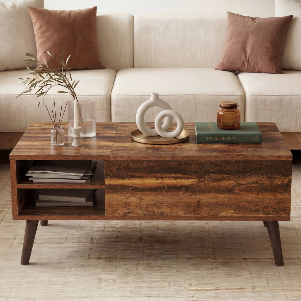 GALAXHERO Coffee Table with Removable Storage Shelves Lift Top Small Coffee Table for Living Room