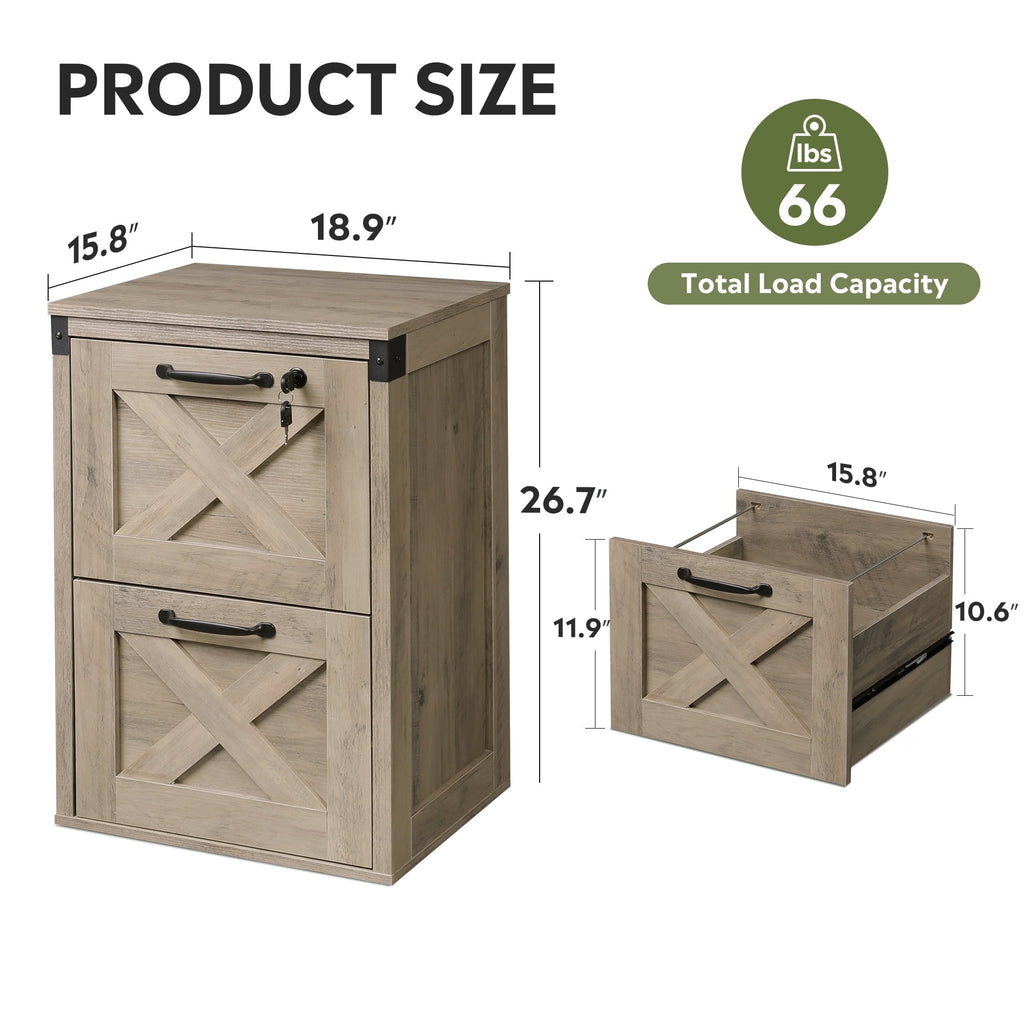 GALAXHERO 2 Drawer File Cabinet with Lock and Key, Wood Filing Cabinet for Home Office, File Cabinet Organizer, FSC-Certified Office Storage Cabinet