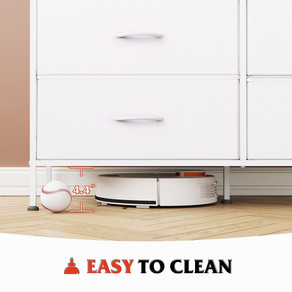 GALAXHERO 6-Drawer Fabric Dresser, 50-Inch TV Stand Wide Chest of Drawers for Bedroom, Closet, Living Room