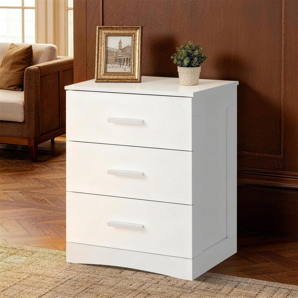 GALAXHERO 3 Drawer Night Stands for Bedroom, Tall Nightstand with Storage Cabinets, Wooden Bedside Table for Living Room Dorm