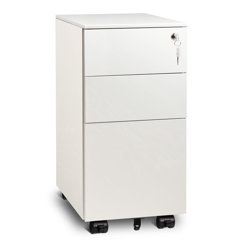 GALAXHERO 3-Drawer File Cabinet, Vertical Metal Filing Cabinet with Lock, Mobile Office Cabinet with Drawers for Home Office, Legal,Letter, A4-Size Files