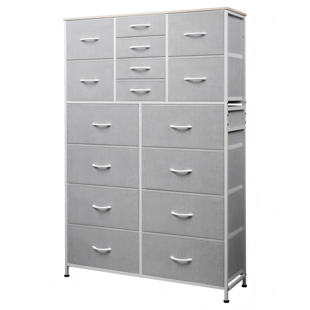 GALAXHERO 16 Drawer Dresser for Bedroom, Hallway, Entryway, Closet, Fabric Storage Tower with Wood Top