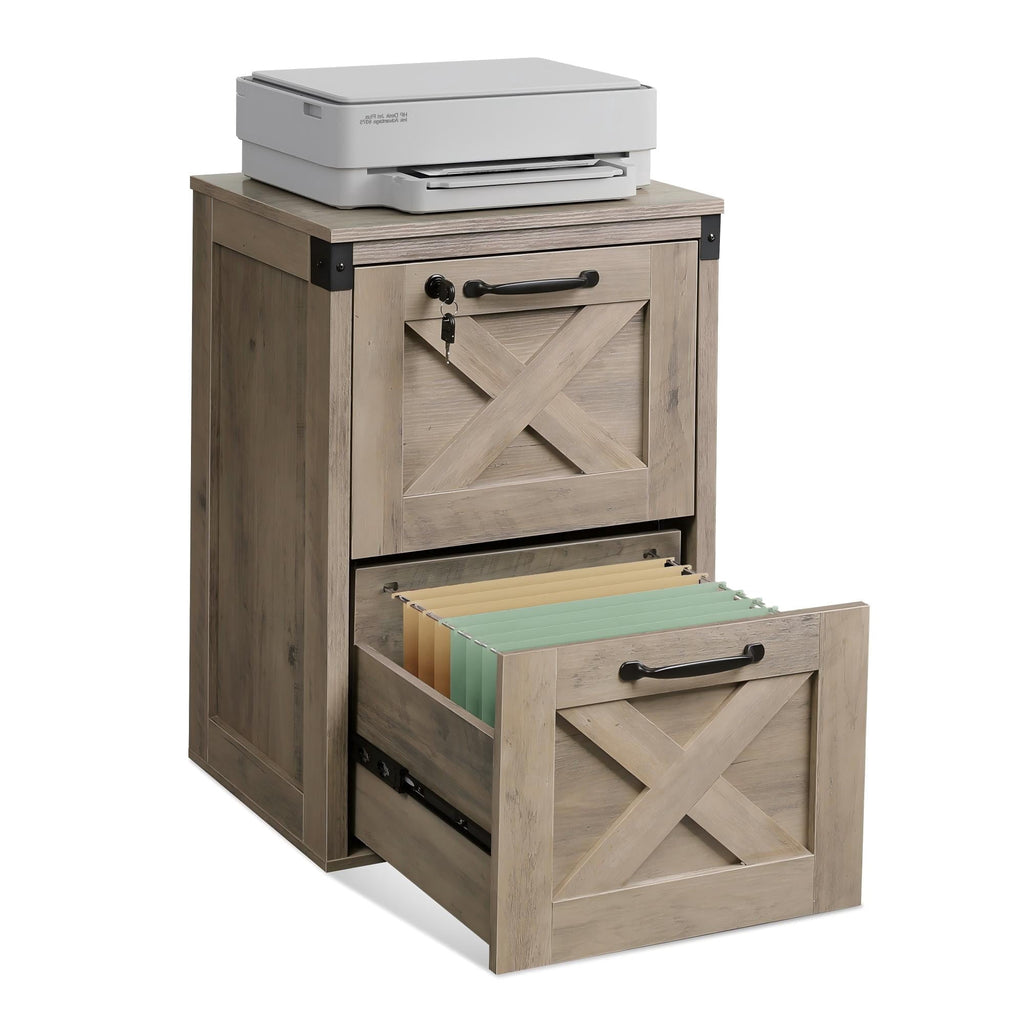 GALAXHERO 2 Drawer File Cabinets with Lock, Wood Filing Cabinet for Home Office, Farmhouse Office Organizer