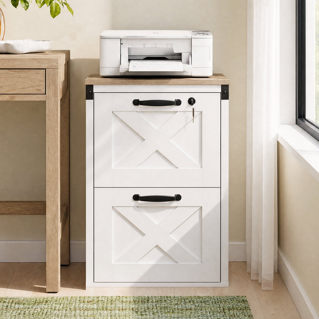 GALAXHERO 2 Drawer File Cabinet with Lock and Key, Wood Filing Cabinet for Home Office, File Cabinet Organizer, FSC-Certified Office Storage Cabinet