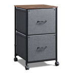 GALAXHERO Filing Cabinet 2 Drawer Mobile Printer Stand for Home Office, Rolling Fabric Vertical File Cabinet, Fits A4 or Letter Size, Black