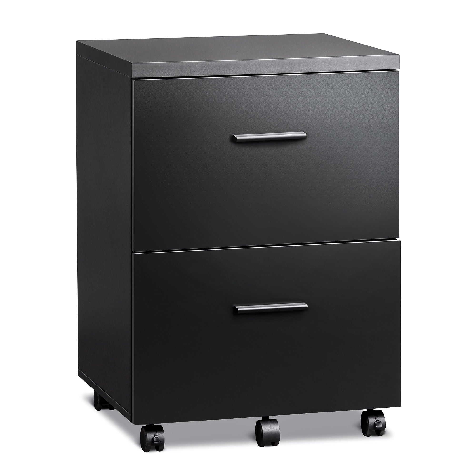 GALAXHERO 2-Drawer Wood File Cabinet, Vertical Filing Cabinet with Wheels for Home Office, Fits A4/Letter/Legal Size Files, White