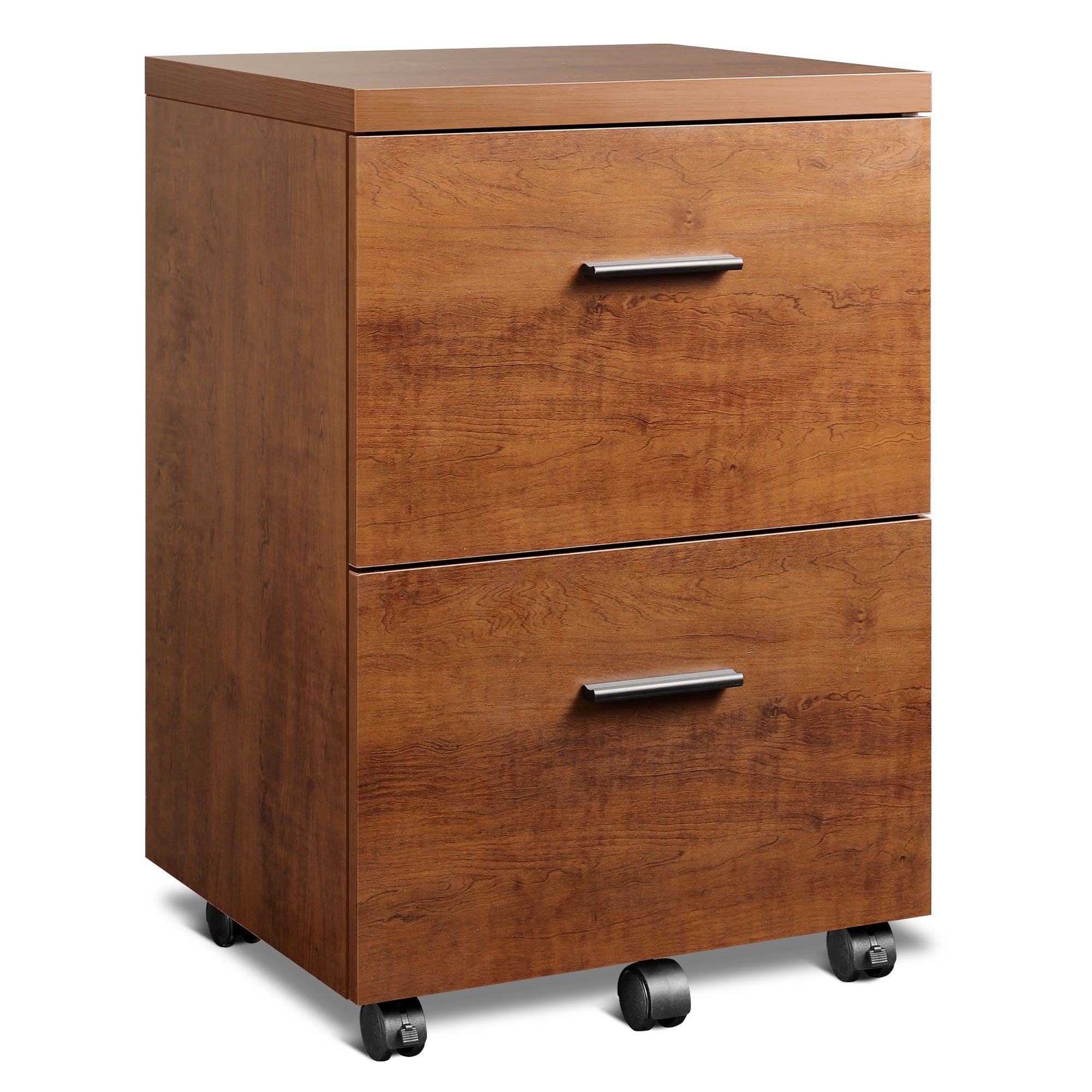 GALAXHERO 2-Drawer Wood File Cabinet, Vertical Filing Cabinet with Wheels for Home Office, Fits A4/Letter/Legal Size Files, White
