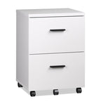 GALAXHERO 2-Drawer Wood File Cabinet, Vertical Filing Cabinet with Wheels for Home Office, Fits A4/Letter/Legal Size Files, White