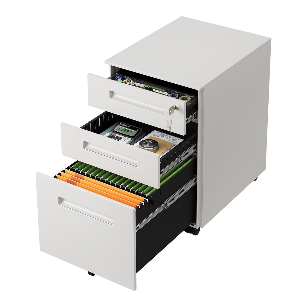 GALAXHERO 3-Drawer Mobile File Cabinet (Under Office Desk), Assembled Except Casters, Fits Letter/Standard Sizes
