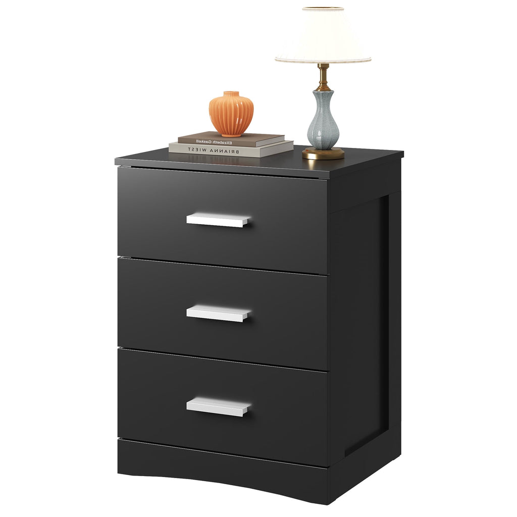GALAXHERO 3 Drawer Night Stands for Bedroom, Tall Nightstand with Storage Cabinets, Wooden Bedside Table End Table for Living Room