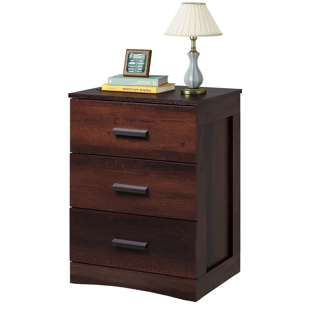 GALAXHERO 3 Drawer Night Stands for Bedroom, Tall Nightstand with Storage Cabinets, Wooden Bedside Table End Table for Living Room