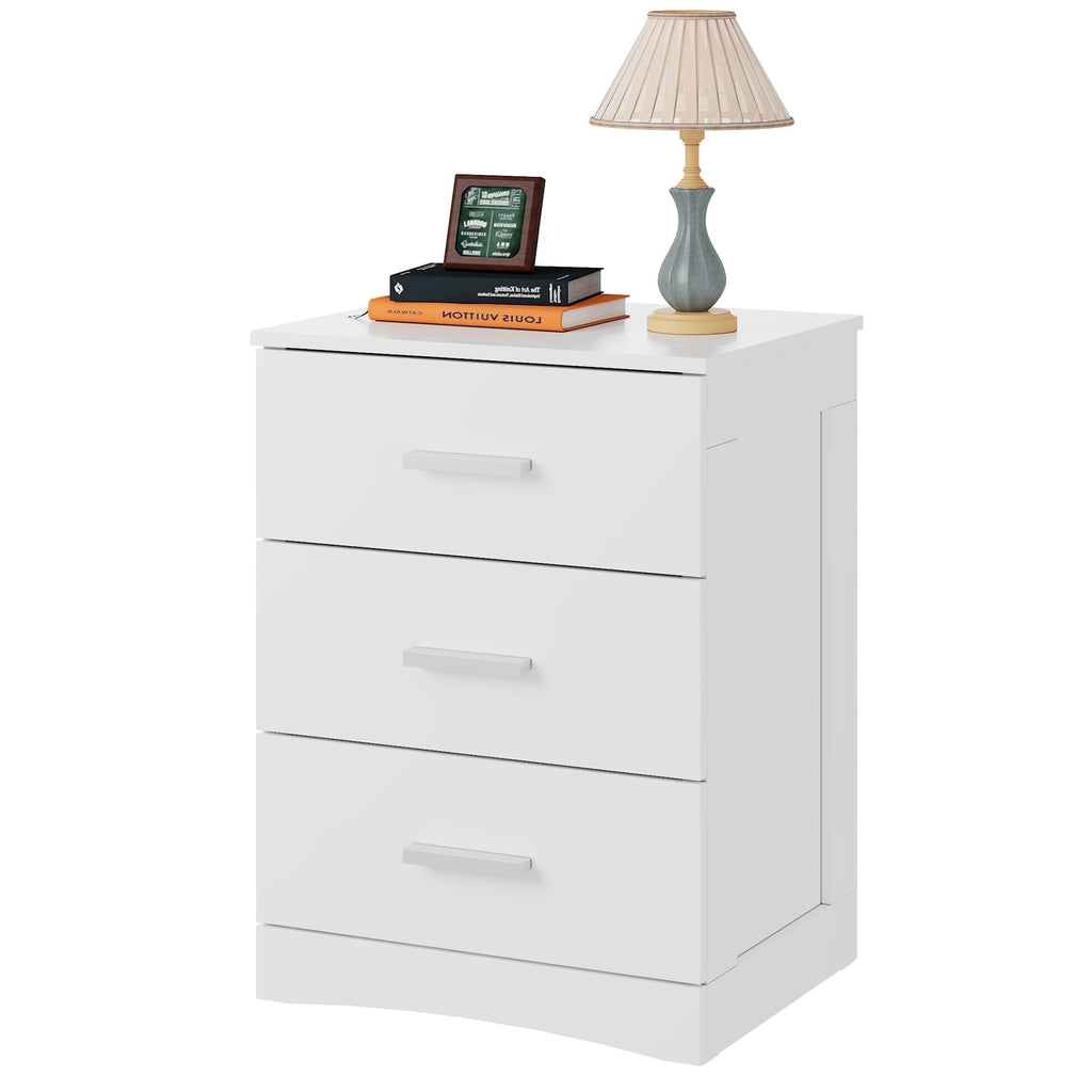 GALAXHERO 3 Drawer Night Stands for Bedroom, Tall Nightstand with Storage Cabinets, Wooden Bedside Table End Table for Living Room