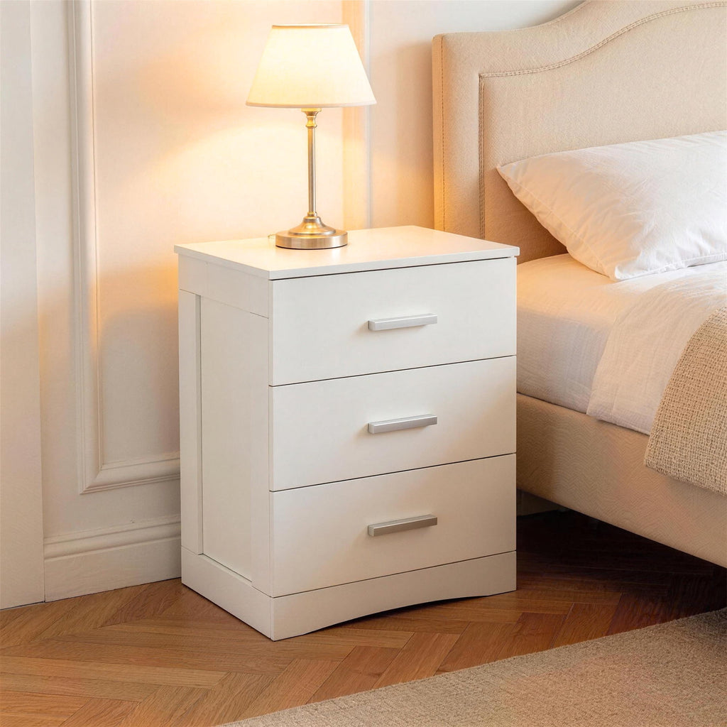 GALAXHERO 3 Drawer Night Stands for Bedroom, Tall Nightstand with Storage Cabinets, Wooden Bedside Table for Living Room Dorm
