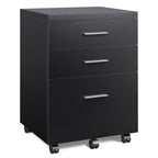 GALAXHERO 3-Drawer Wood File Cabinet, Rolling Under Desk Filing Cabinet for Home Office, Printer Stand with Wheels, White