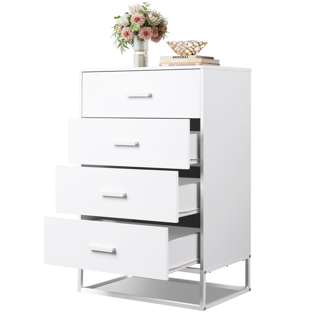 GALAXHERO 4 Drawer Dressers for Bedroom, Wooden Chest of Drawers for Closet, Living Room, Hallway