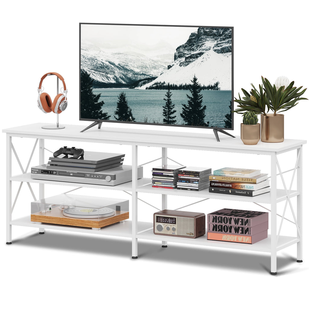 GALAXHERO TV Stand for 70 Inch TV 63" Entertainment Center with 3-Tier Storage Shelves, Media TV Console Cabinet for Living Room Bedroom Farmhouse TV Table