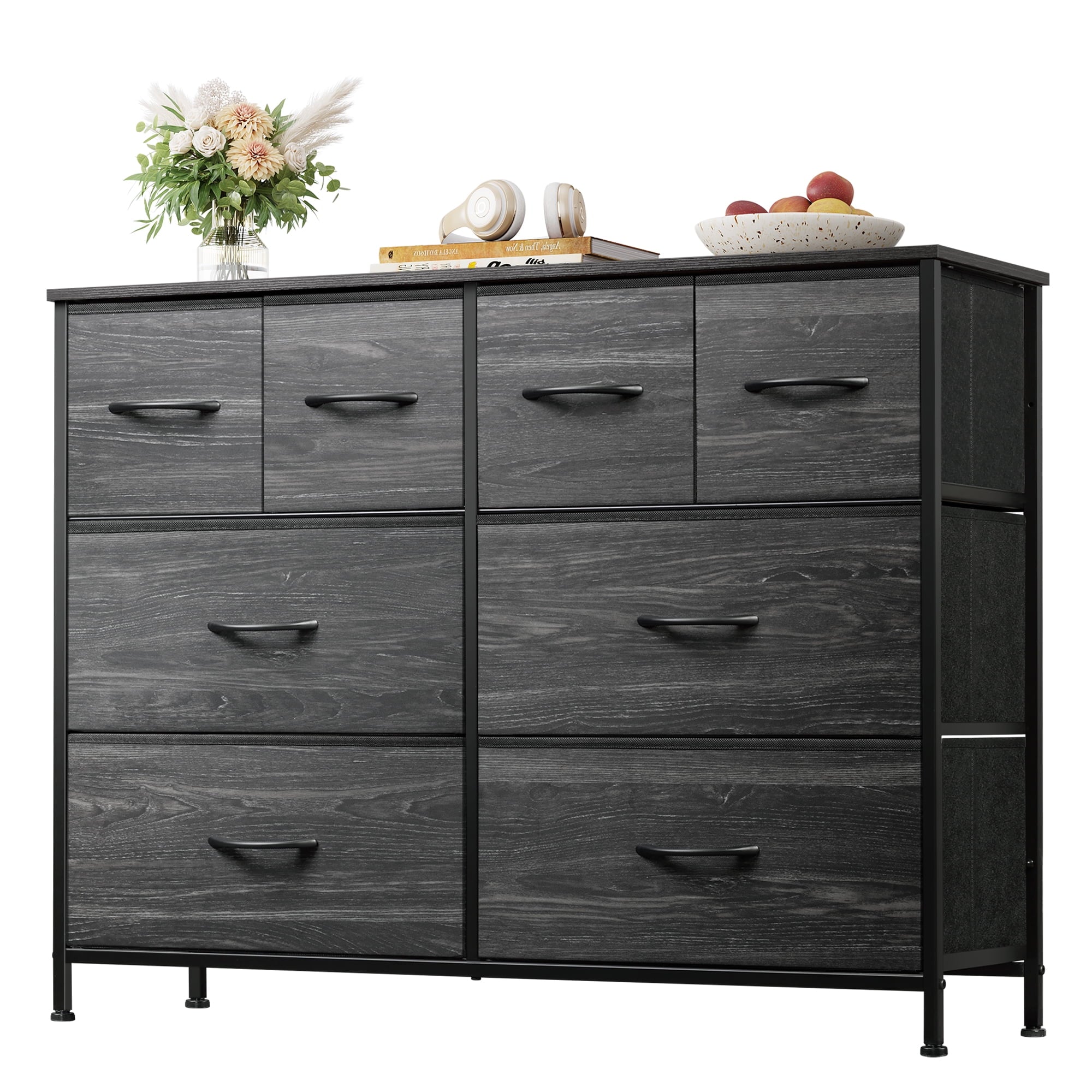 GALAXHERO 8-Drawer Dresser for Bedroom, Wide Fabric Chest of Drawers for Storage and Organization, Closet Hallway and Living Room Use