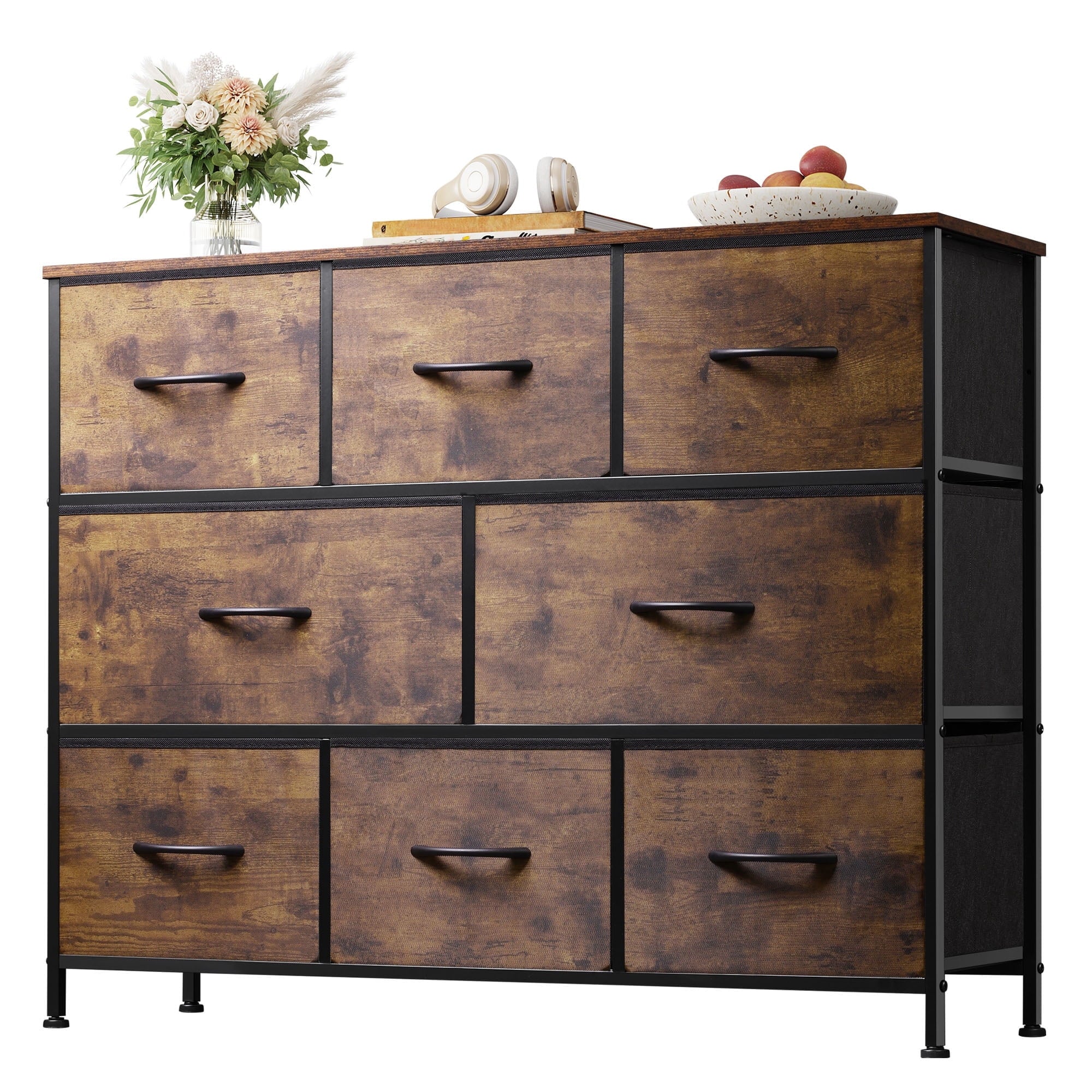 GALAXHERO 8 Drawer Dresser, Fabric Storage Unit for Bedroom, Large Drawer Chest for Entryway & Living Room, 59" x 30" x 16"