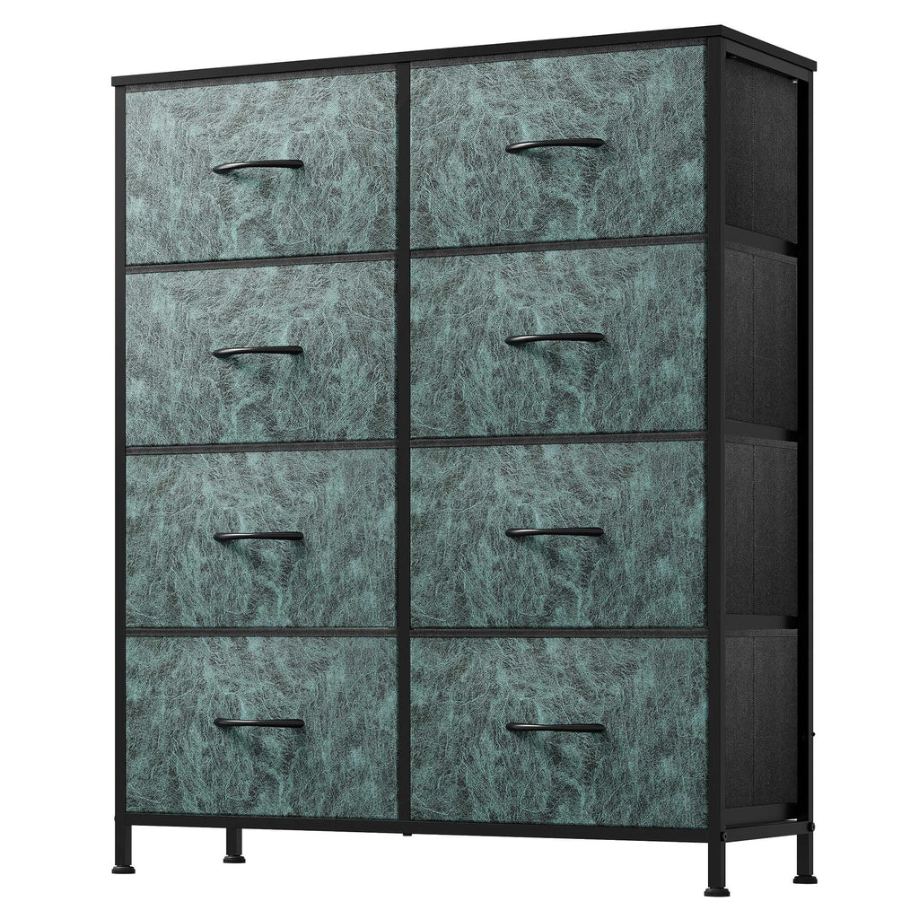 GALAXHERO 8 Drawer Fabric Dresser for Bedroom, Storage Bins Chest of Drawer for Closet, Living Room, Hallway, Wood Grain Print